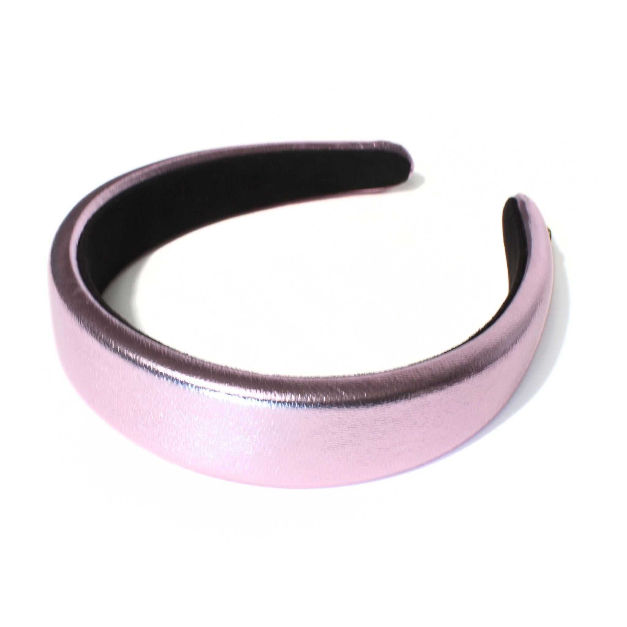 Pink headband made from faux leather, stylish and comfortable womens headband for any occasion.