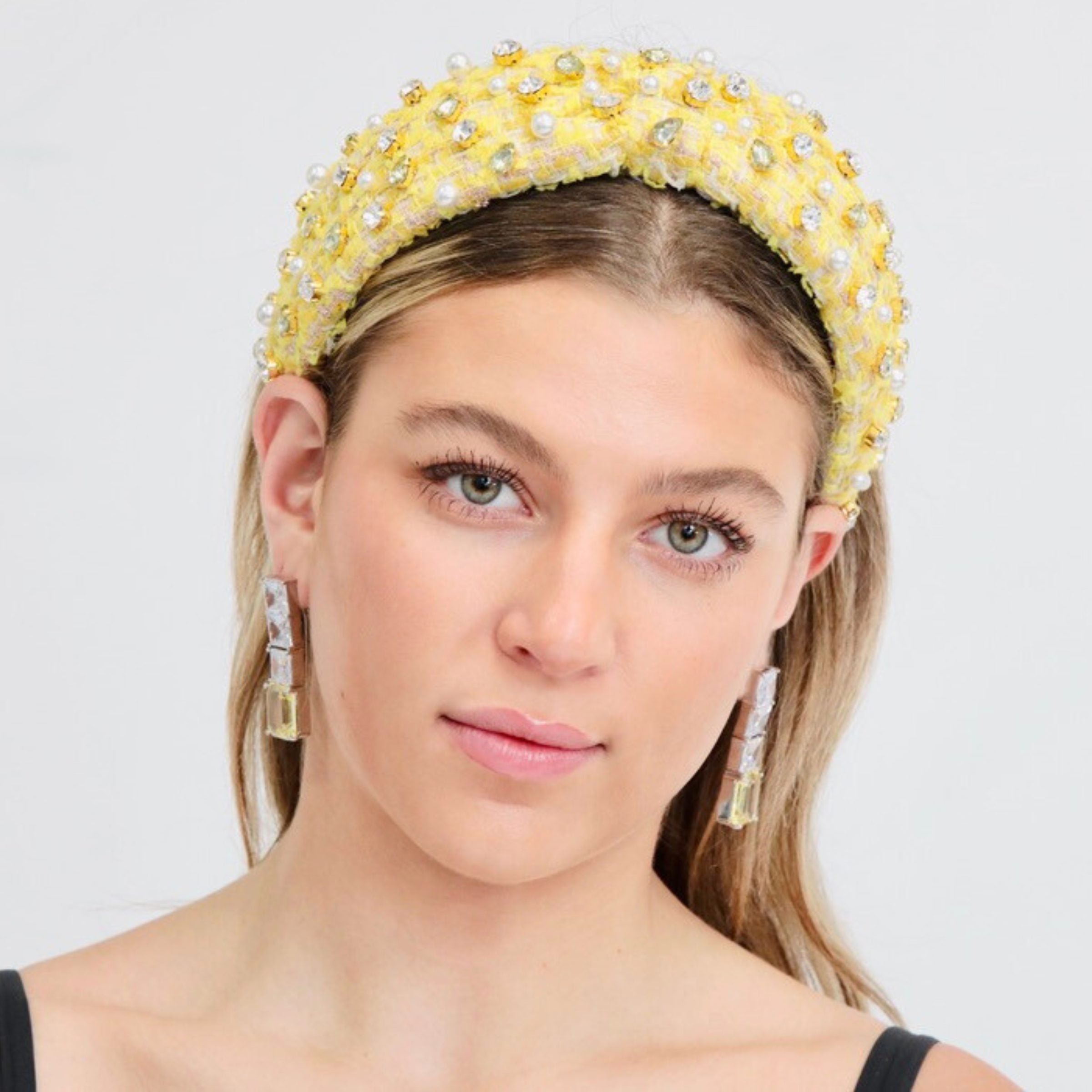 Yellow Sapphire Geometric Drop Earrings