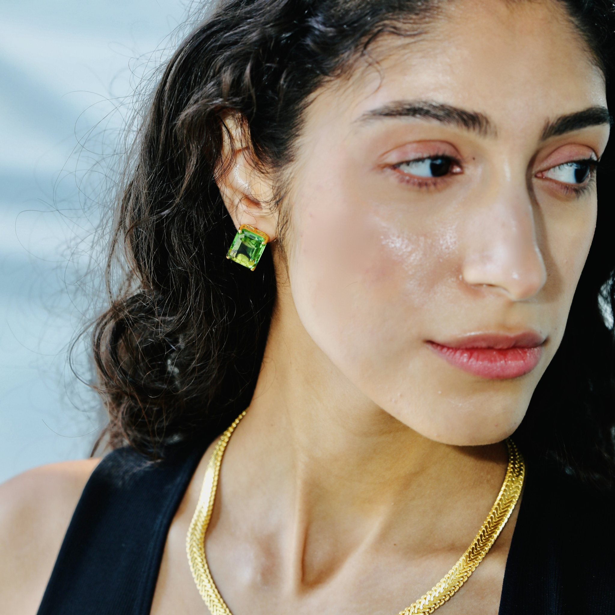 Green studs and earrings. peridot earrings gold are lightweight and stylish for any occasion. Grab your green and gold earrings