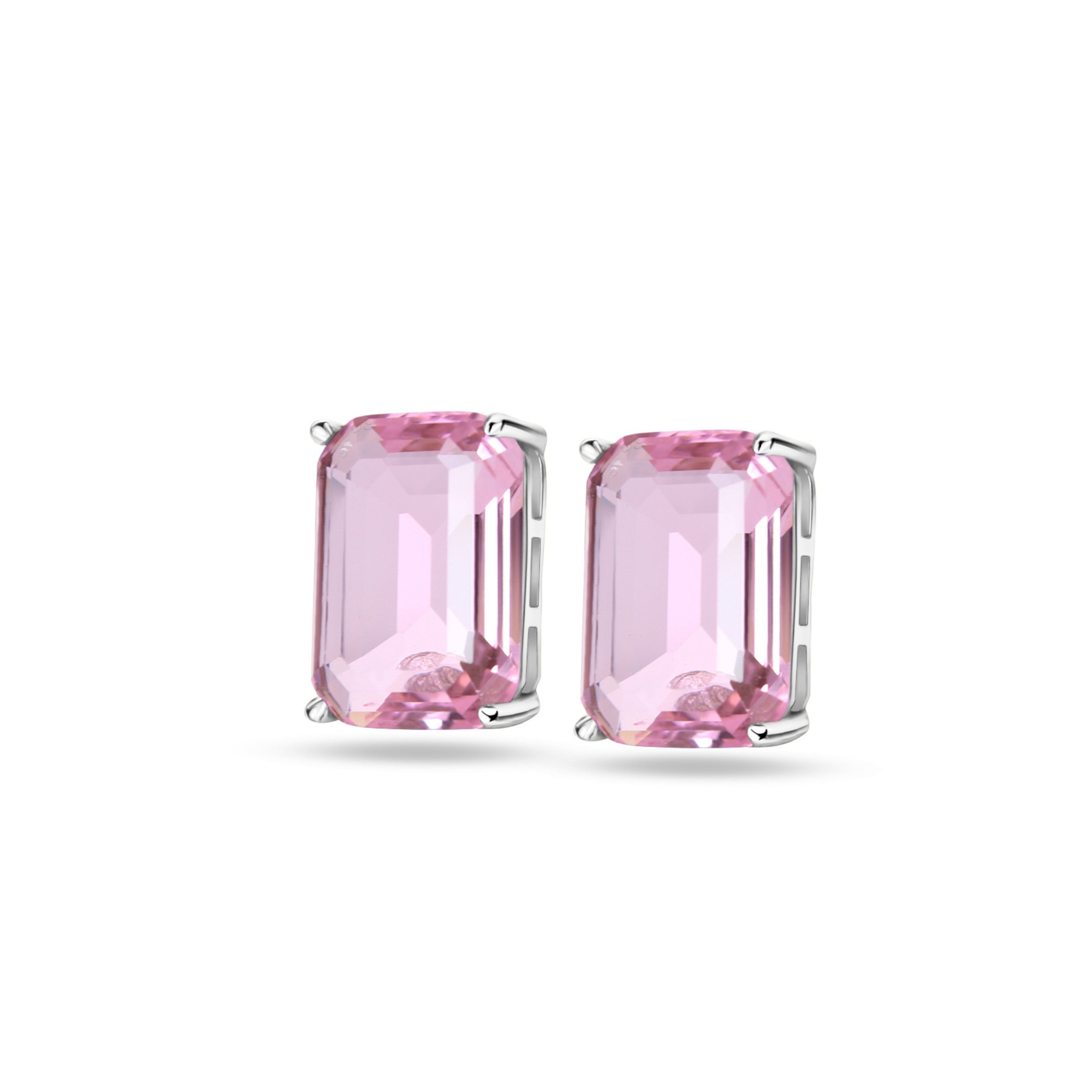 These earrings in pink are made from high quality crystals. Every women needs a goto stud earrings set in their wardrobe.