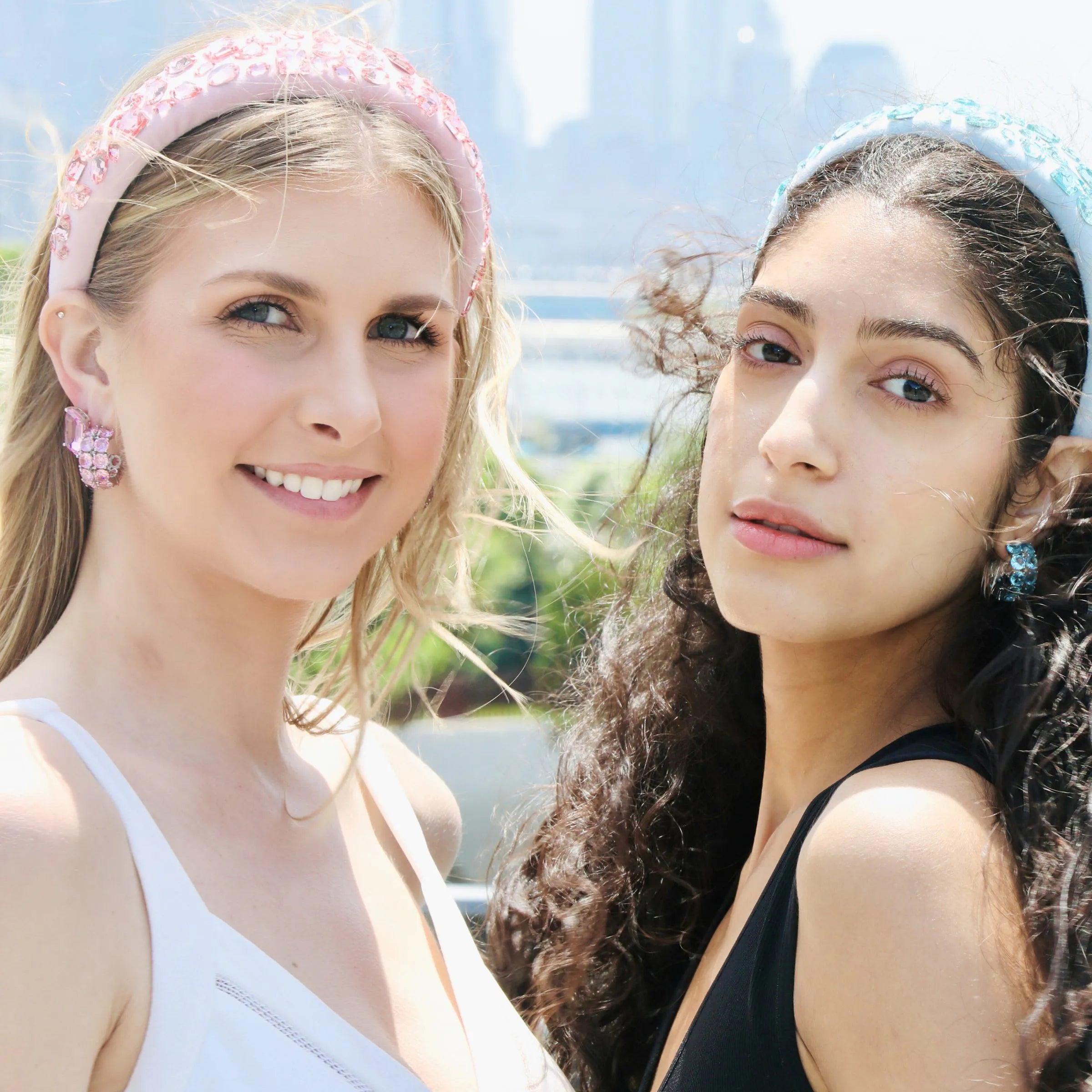 Gilded Glamour Pink Hoop Earrings