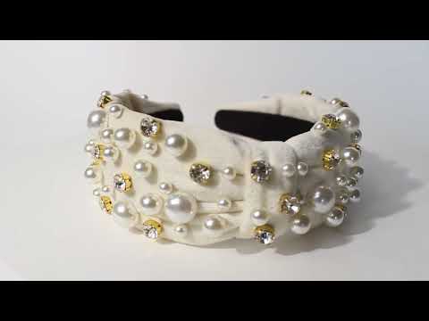 Pearl and rhinestone headband by uglam
