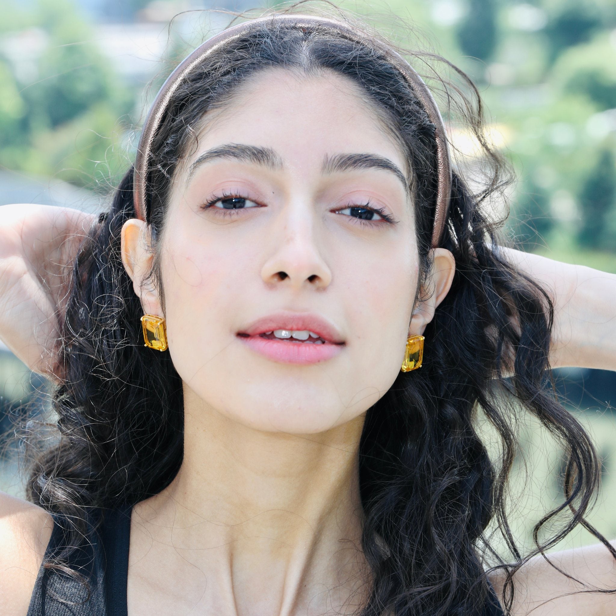 big gold earrings set is perfect after ear piercings