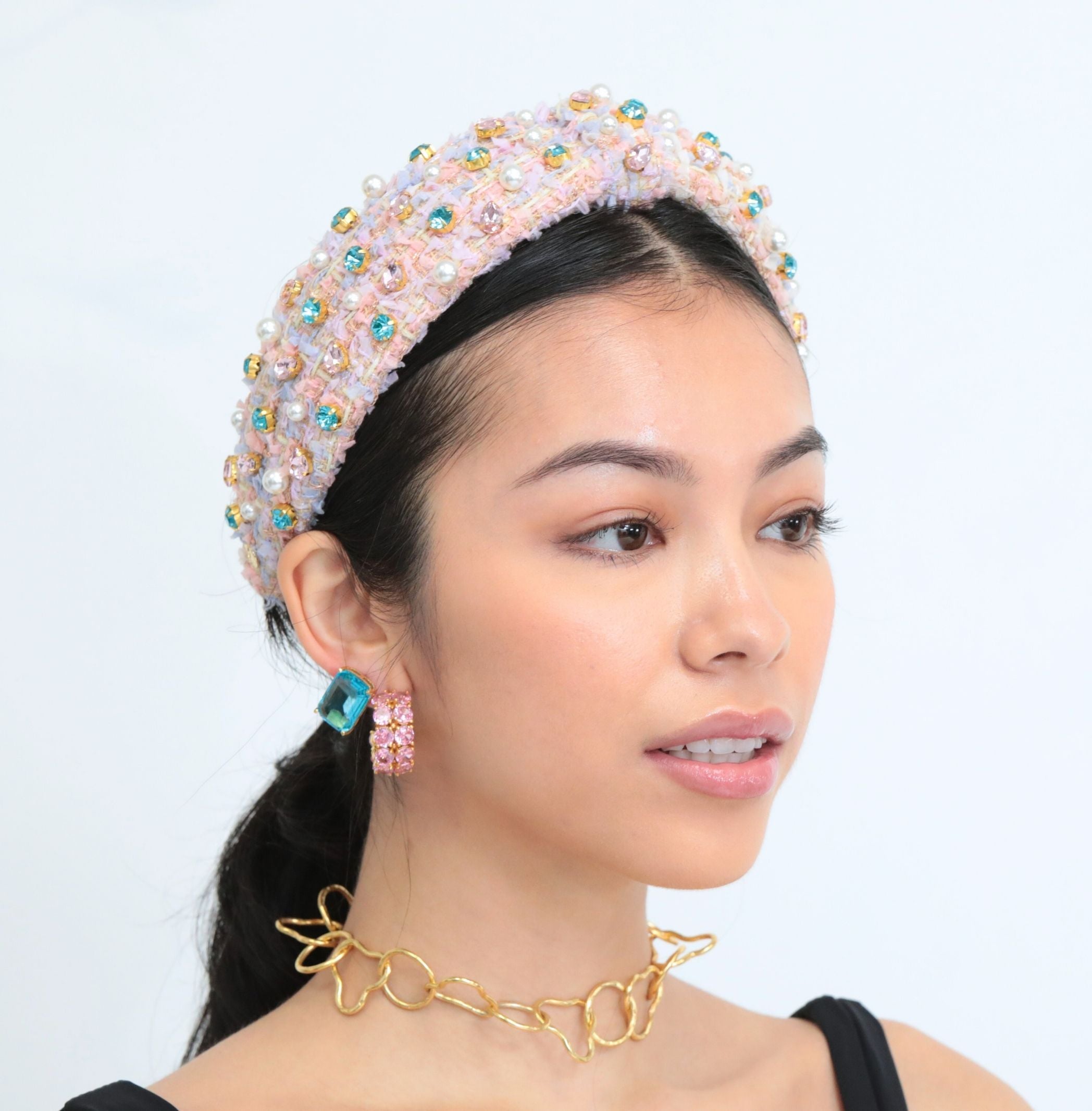 Tweed Treasure Headband - Pink 2