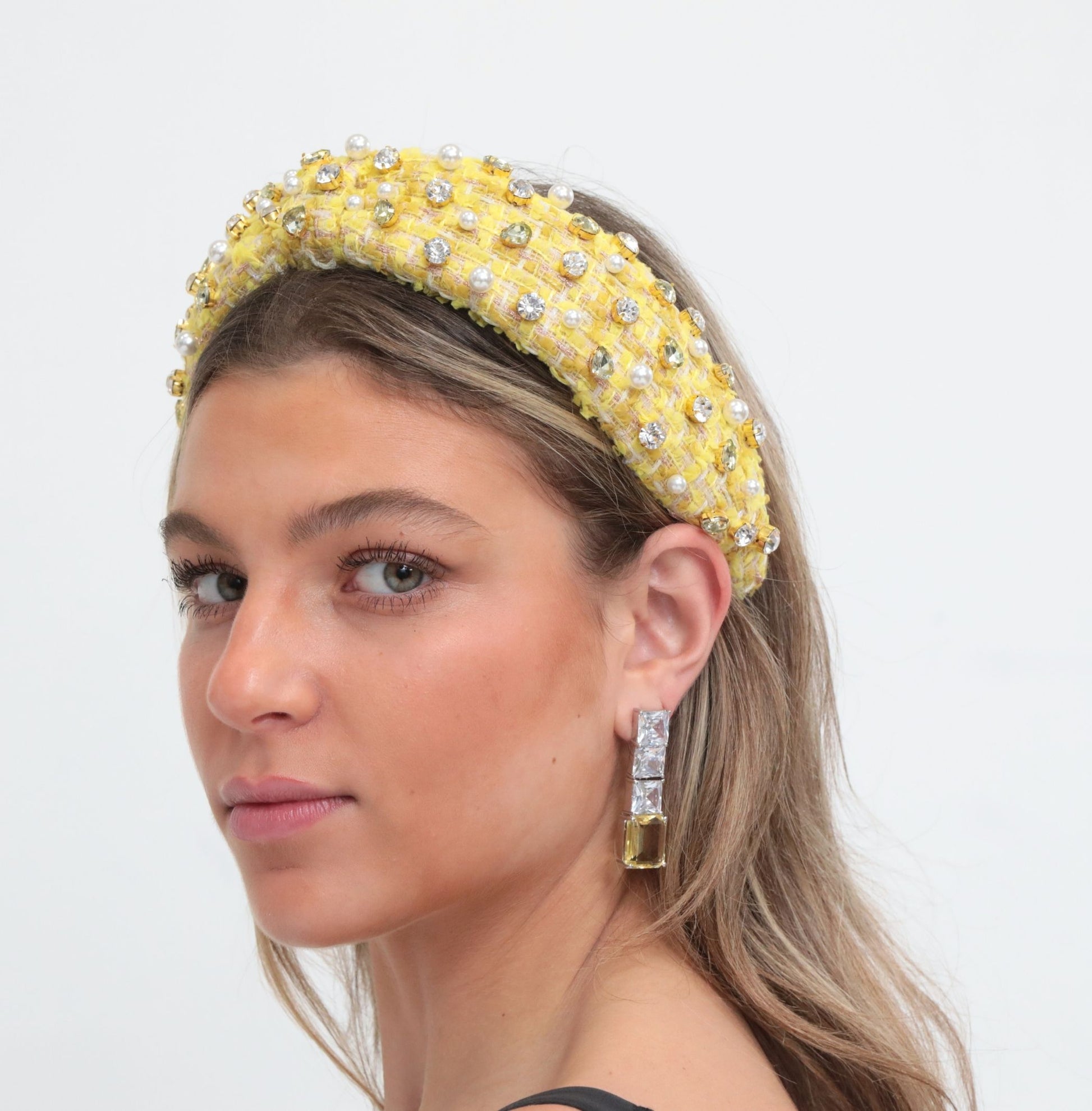 Linear Sparkle Earrings - Yellow Topaz 2