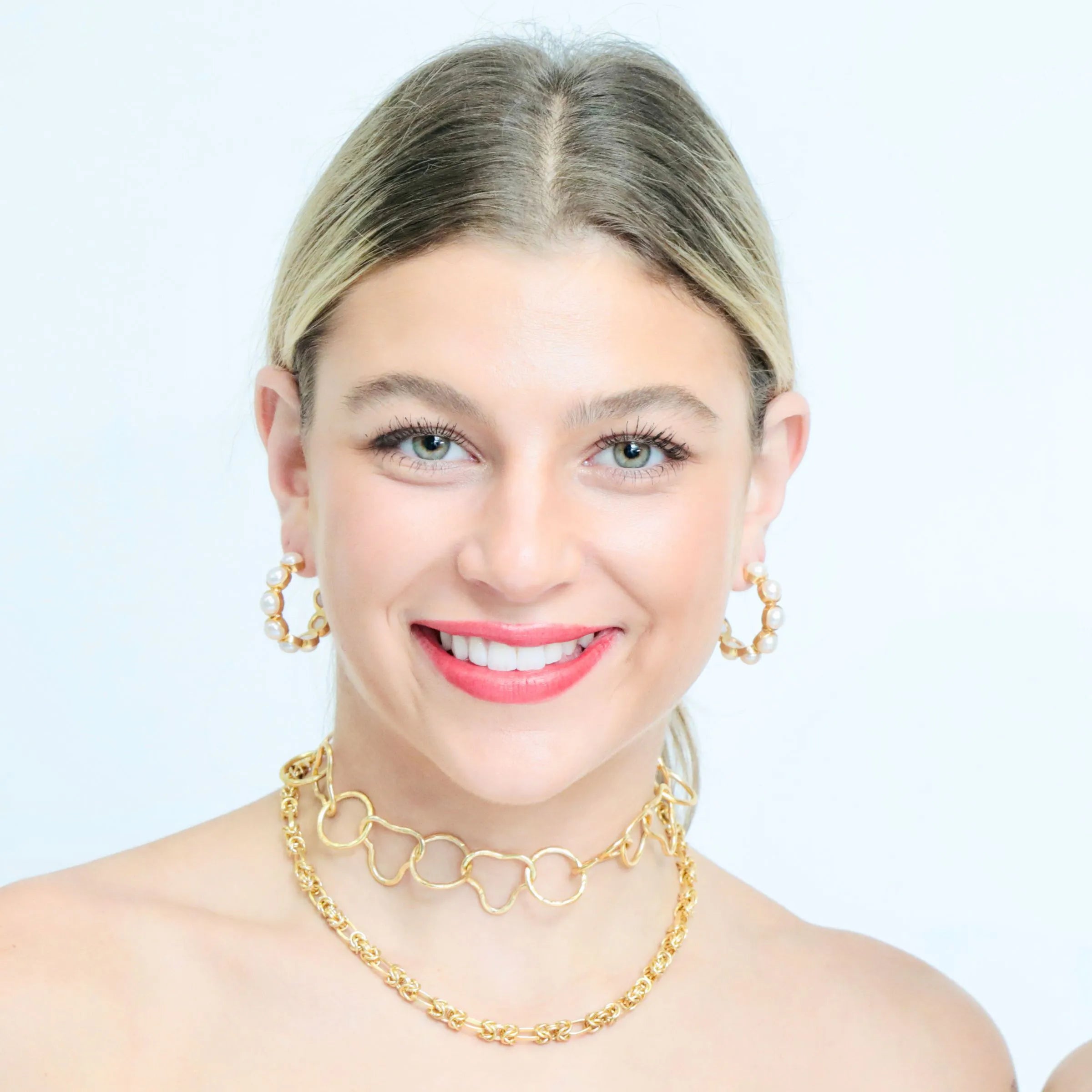 Aurélie Freshwater Pearl Hoop Earrings