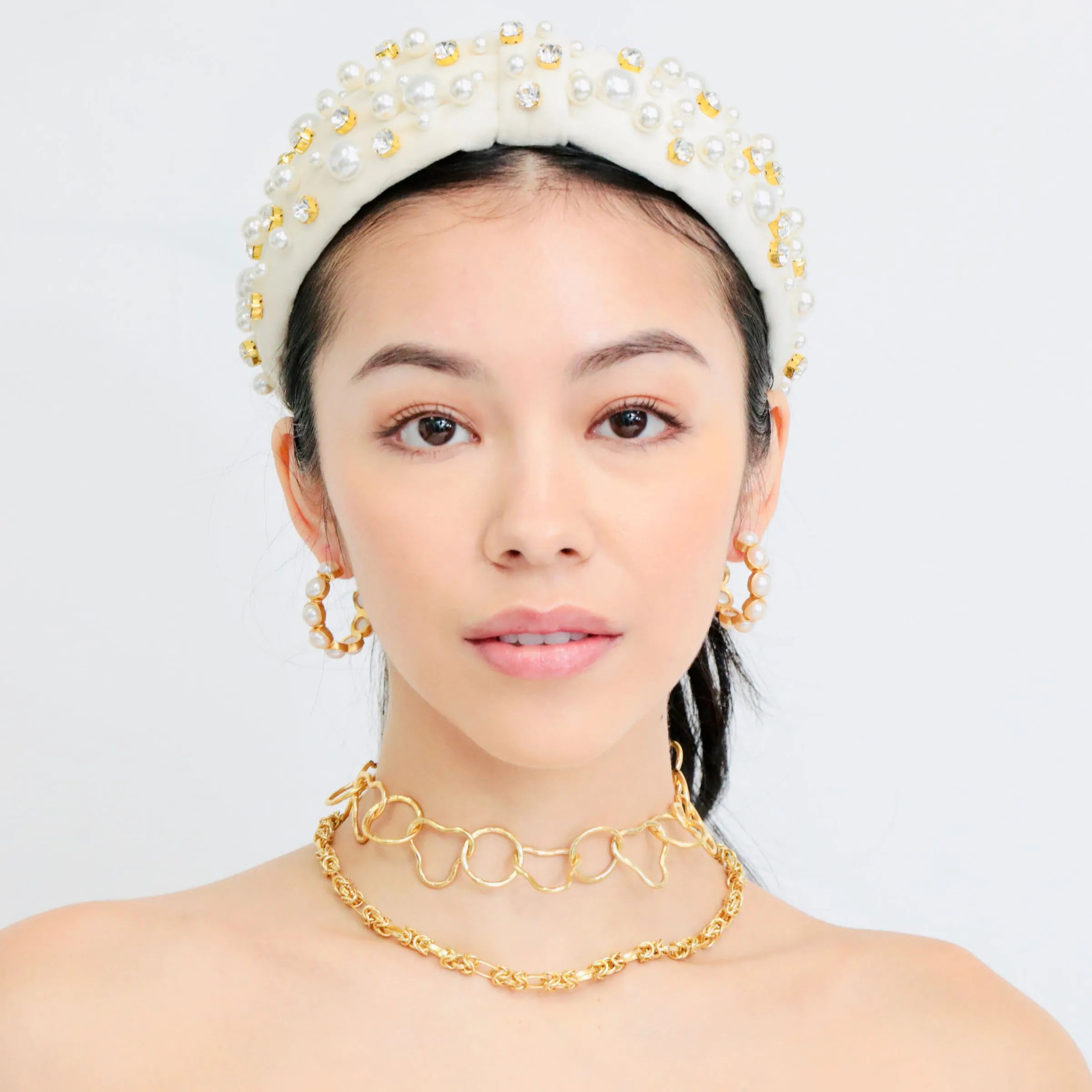 Aurélie Freshwater Pearl Hoop Earrings