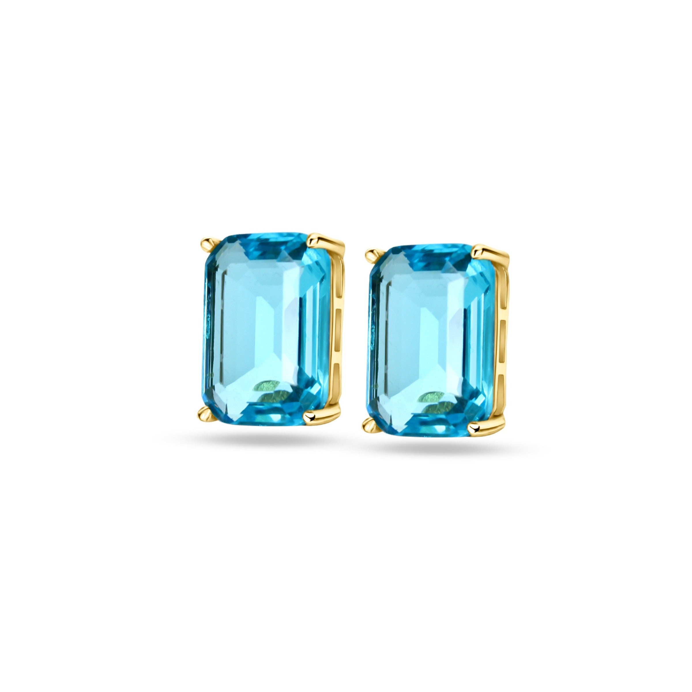 Aquamarine stud earrings with a soft blue hue, elegant blue stud earrings for women, perfect for any occasion.