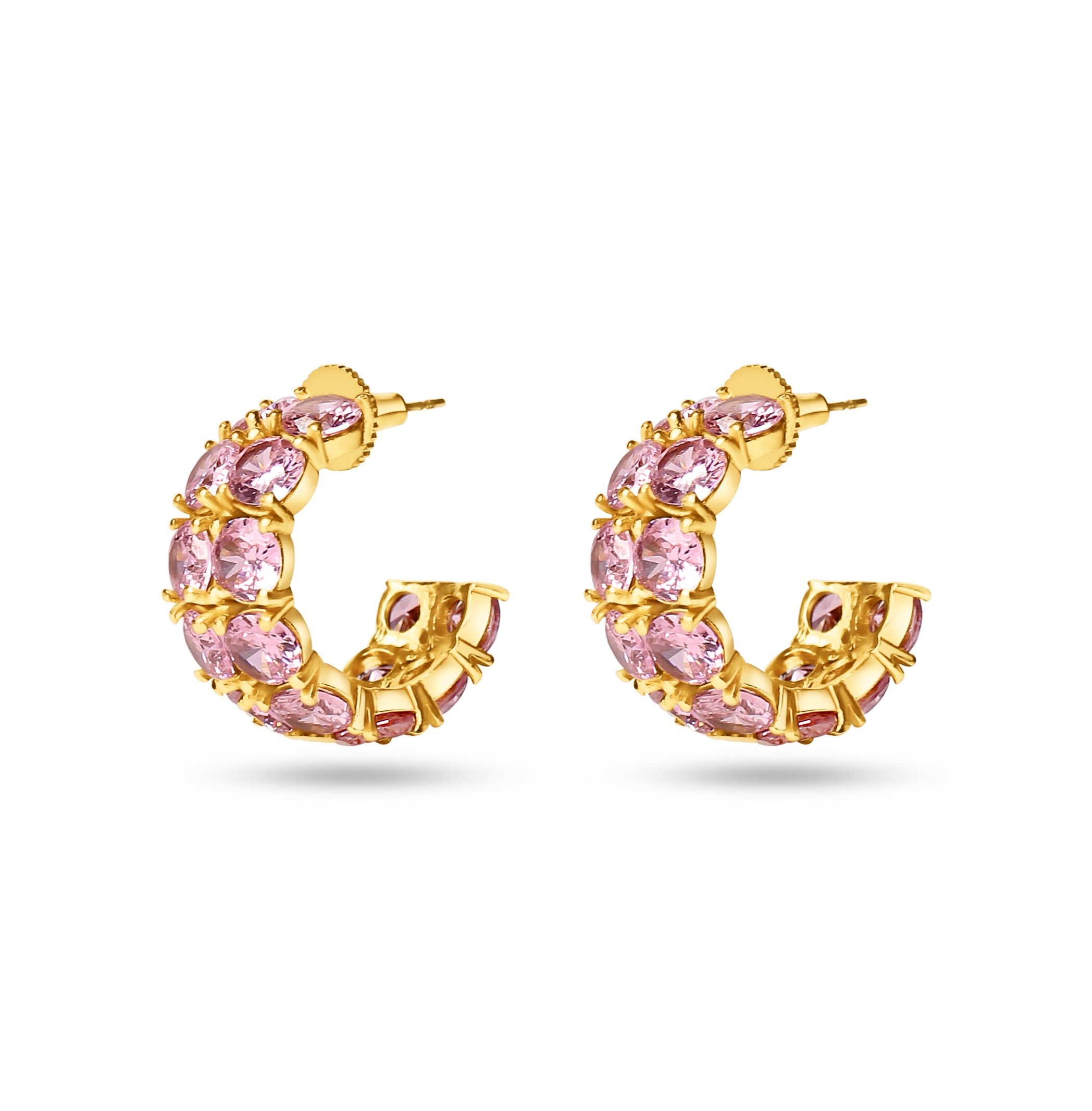 Gilded Glamor Hoops: Pink