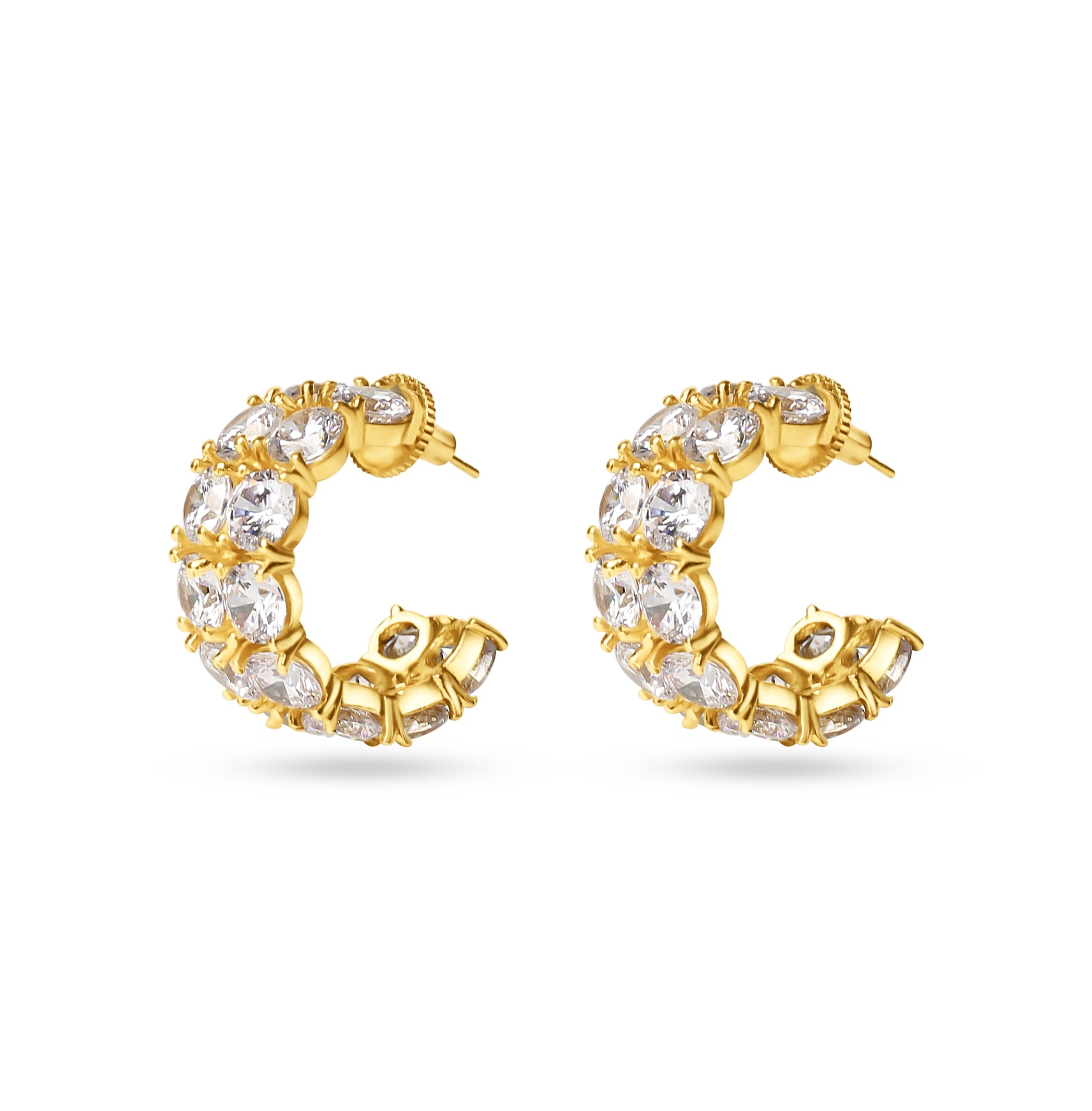 Gilded Glamor Hoops: Diamond