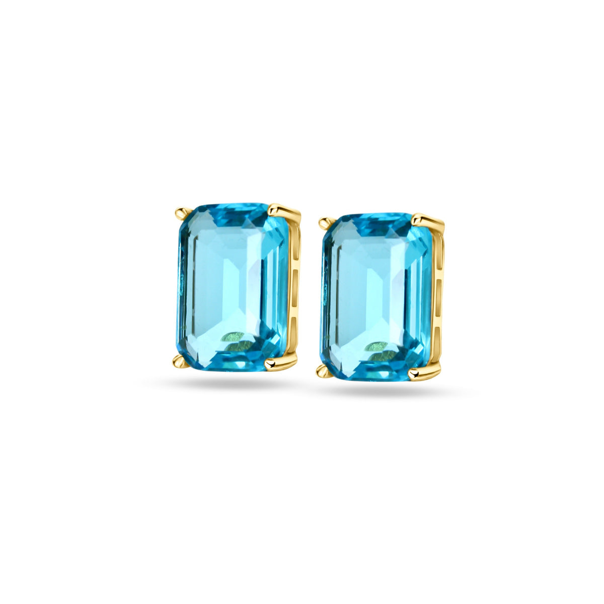 Aquamarine stud earrings with a soft blue hue, elegant blue stud earrings for women, perfect for any occasion.