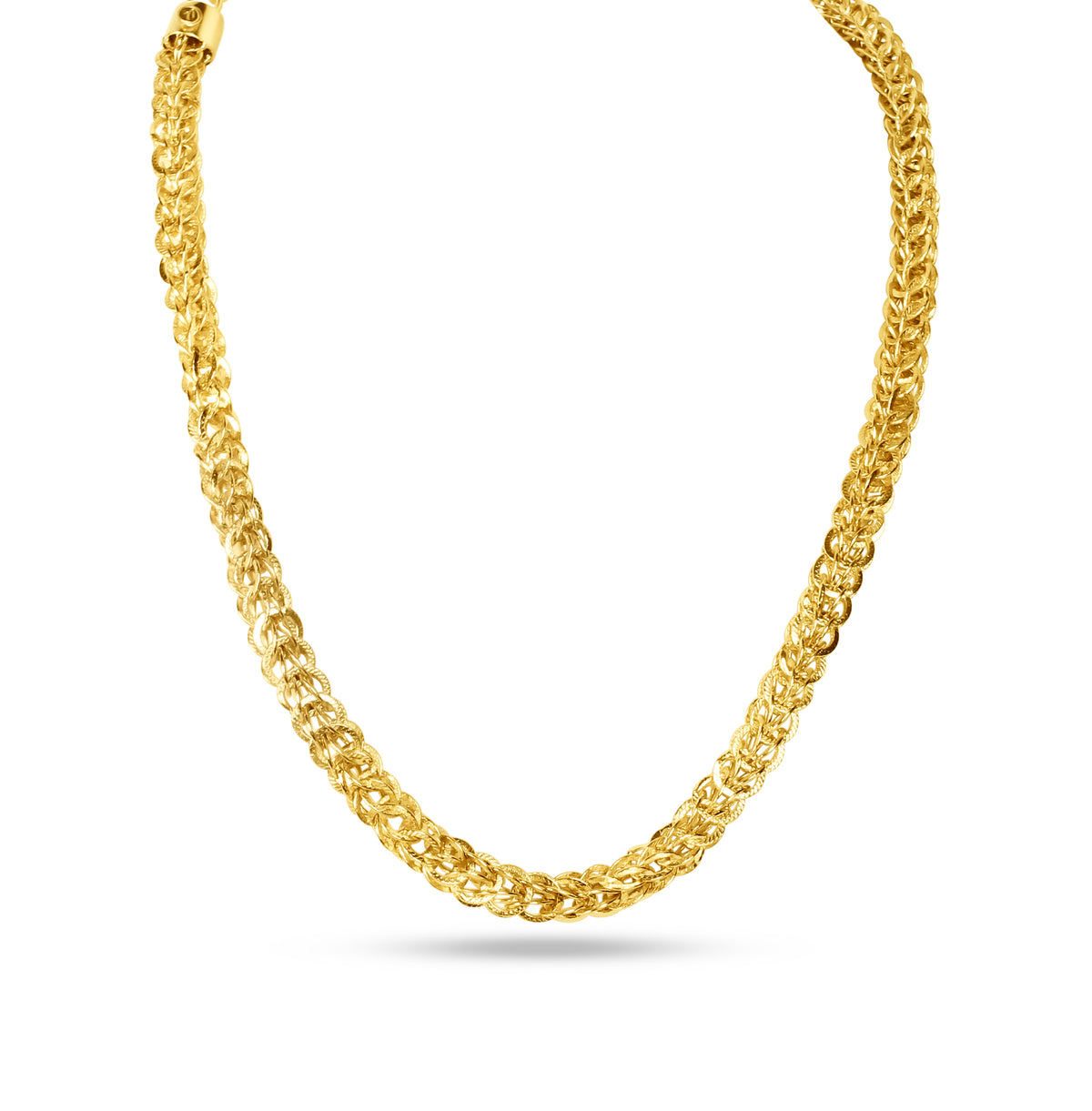 This gold rope chain necklace has a smooth profile and enough shine to wear alone or layered with your other favorites.
