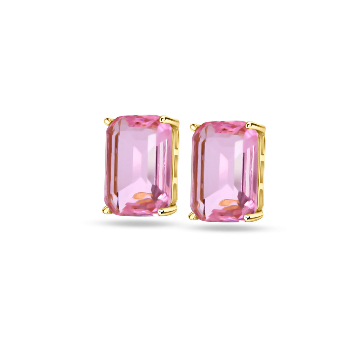 Cool earrings in pink stone gold plated. Perfect women and men jewelry