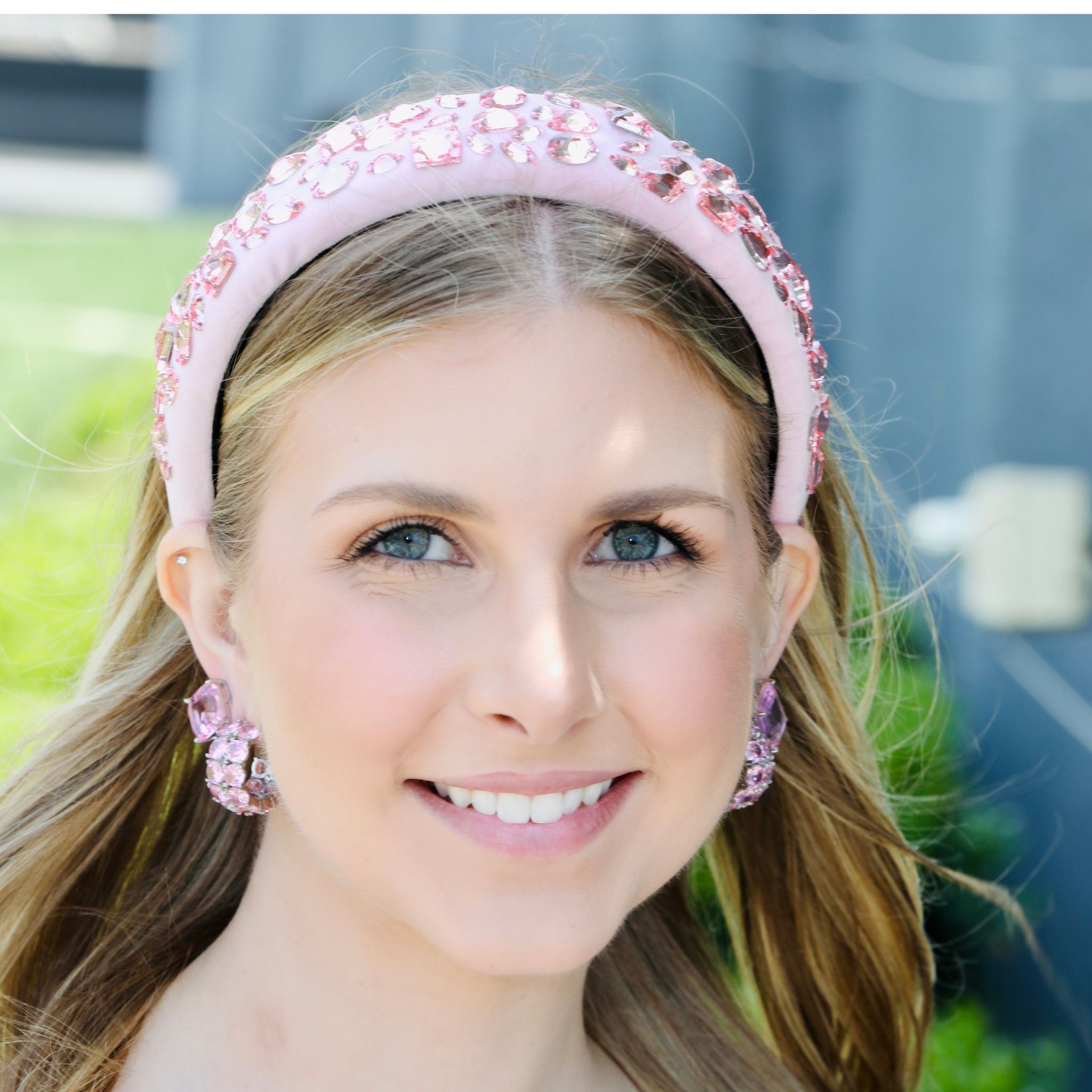 Pink stud earrings with a delicate pink stone, unique earrings for women, perfect for casual and formal looks by uglam